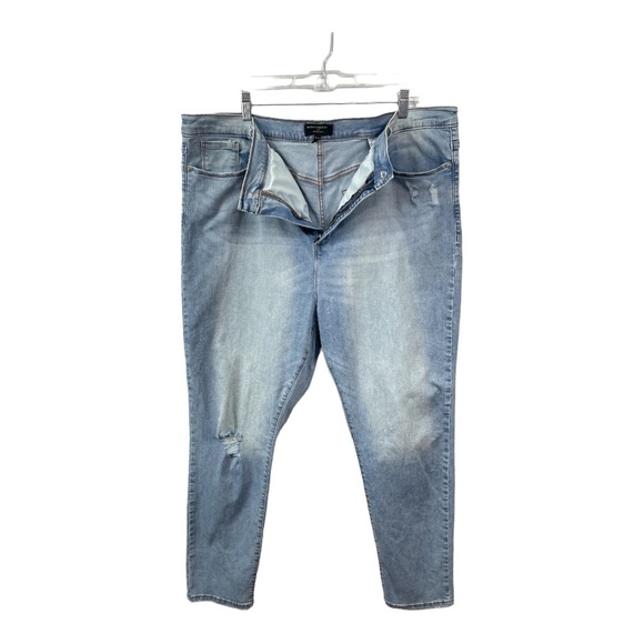 Banana Republic Women's Size 35/20 High-Rise Skinny Jeans Light Blue Distressed - Picture 2 of 5